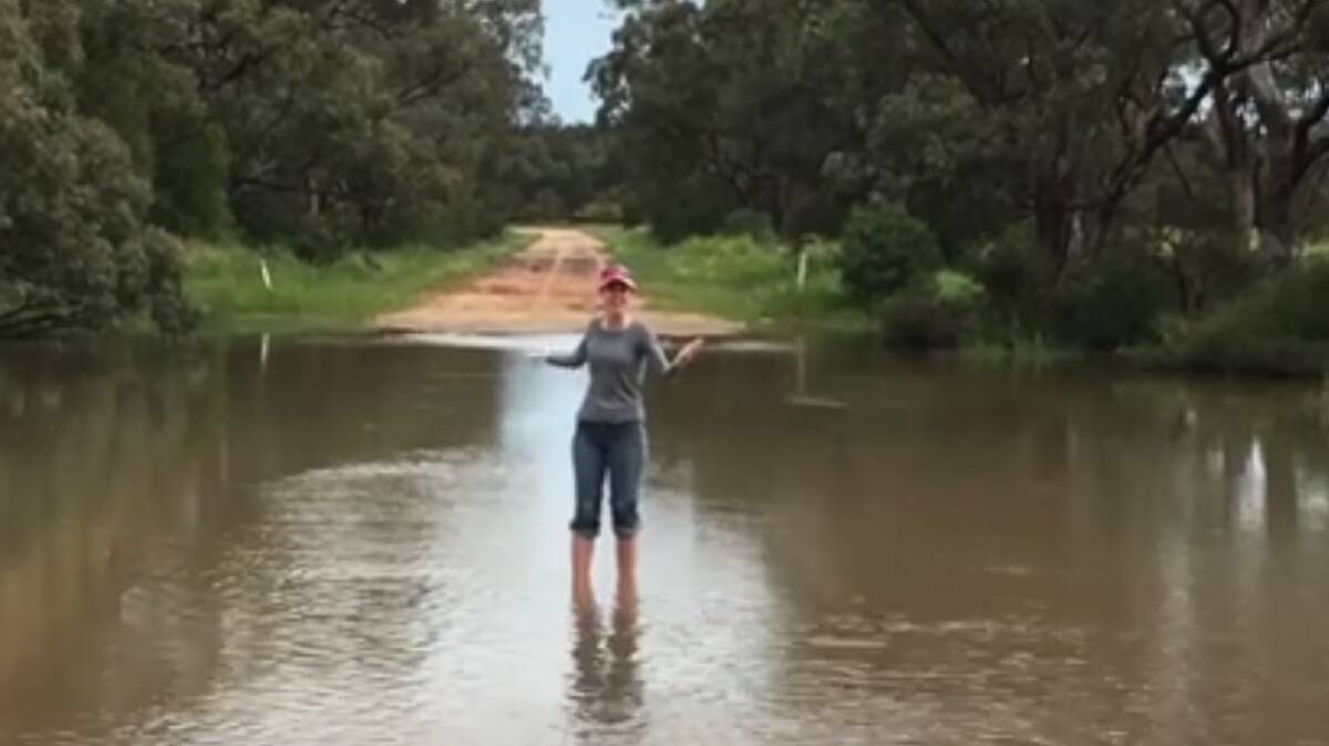 Kate Broughton on the Jamea Road in Dandaloo. Photo: STILL FROM VIDEO.