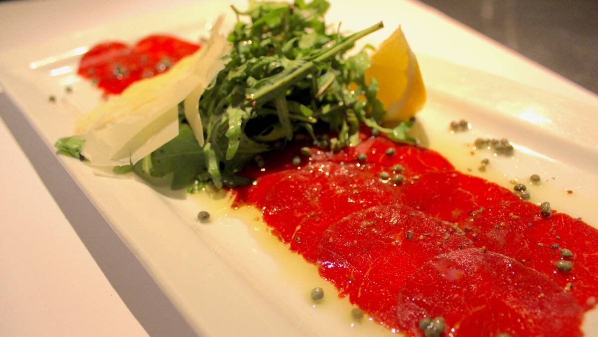 The Carpaccio di Manzo, or strips of raw beef, is a delicious meal for carnivores who dare