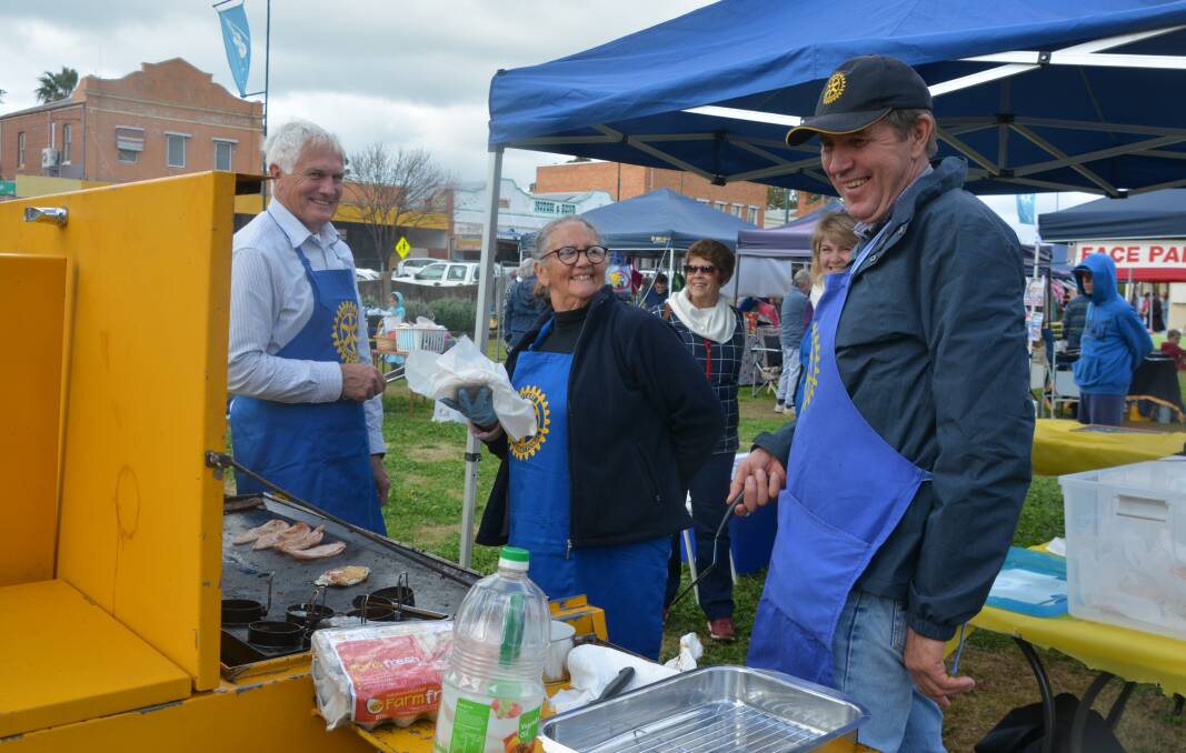 Greg Wykes had the barbecue all organised during the markets.