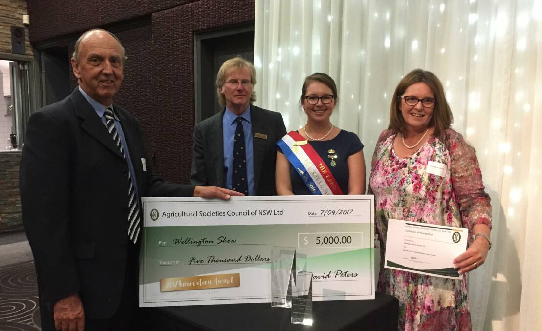 ALL SMILES: WSS treasurer Alan Hutchinson, ASC president David Peters, 2016 Royal Showgirl Grace Eppelstun and WSS vice-president Danielle Anderson. Photo: CONTRIBUTED 