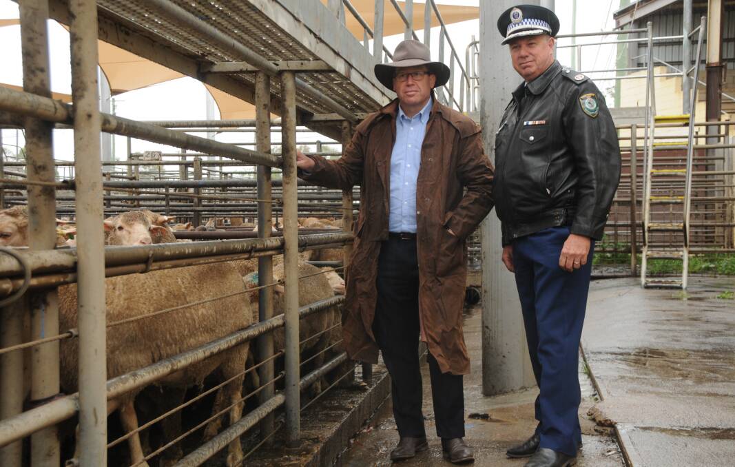 Getting tough: Troy Grant and Geoff McKechnie launched Rural Crime Week in Dubbo last week, and were in Port Macquarie on Tuesday for the annual Rural Crime Investigators Conference. Photo: GRACE RYAN
