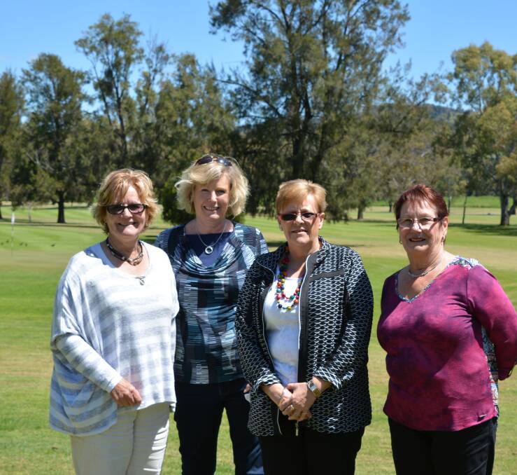 On course: Western Districts Ladies Golf Association executive Anne Coates, Anita Medcalf, Robyn Newey and Colleen Flynn. Photo: FAYE WHEELER
