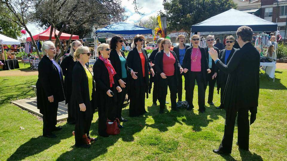 The Bathurst Panorama Chorus perform at Wellington's Springfest on Saturday. Photo contributed.