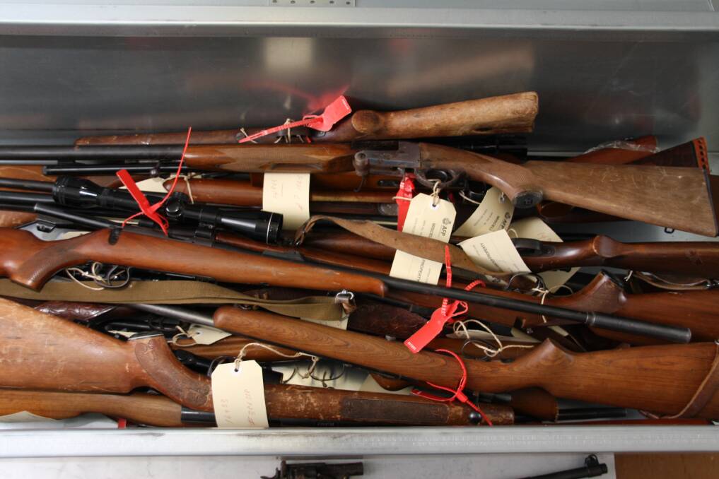 Some of the firearms seized during a gun amnesty in the Australian Capital Territory in January. Photo: ACT Policing