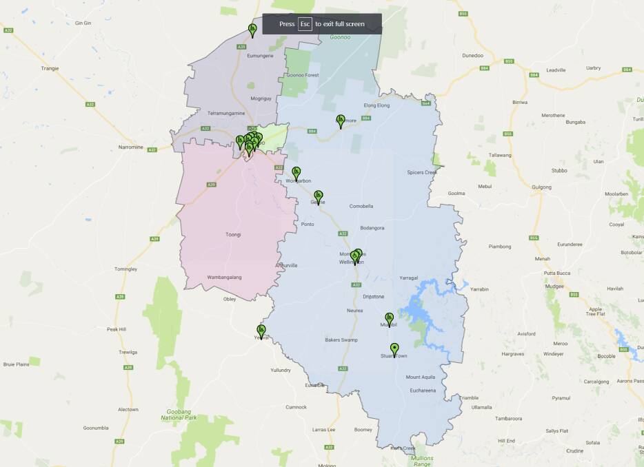WHERE TO VOTE: The wards in Dubbo Regional Council (map.elections.nsw.gov.au/Map.aspx?mode=PP&ID=LG1701-037). See story below for a list of polling places.