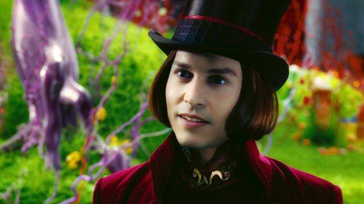 Johnny Depp as Willy Wonka in Tim Burton's 2005 remake.