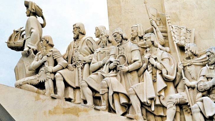 Henry the Navigator leads the Portuguese explorers in a Lisbon Monument.