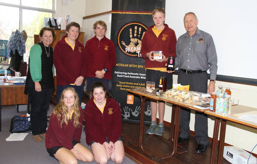 Dreamtime Tuka's Herb Smith (far right) with students from St Mary's