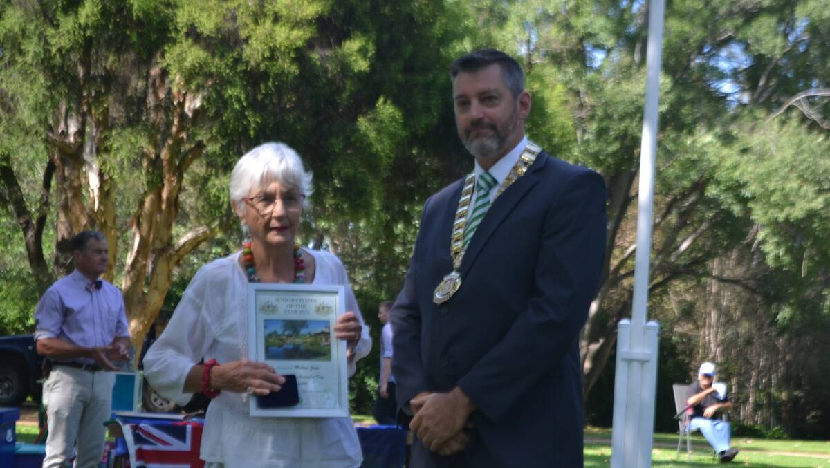 Marlene Chick Jones with Wellington mayor Cr Rod Buhr