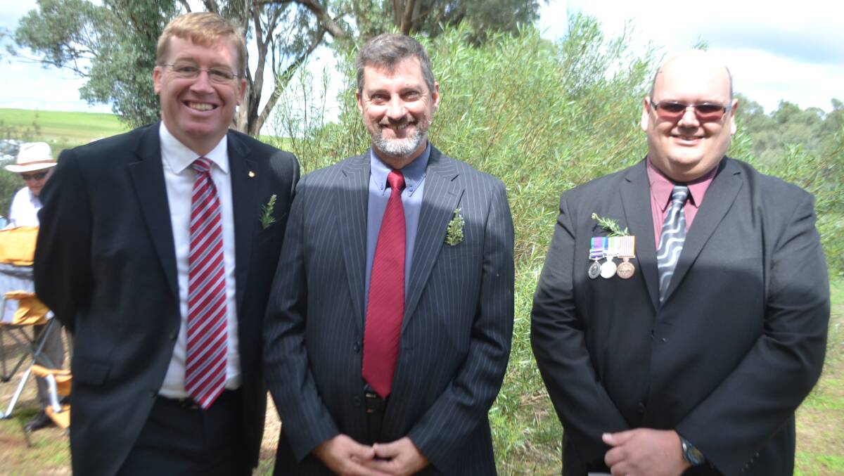 Member for Dubbo Troy, Wellington councillors Rod Buhr and Marcus Hanney 
