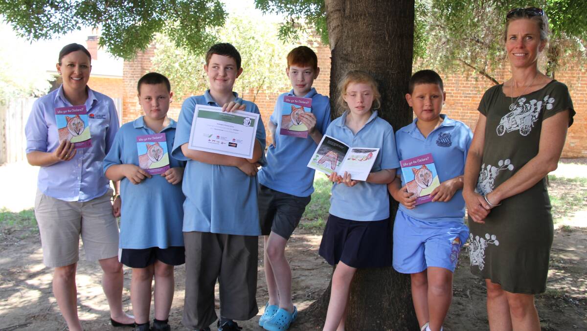 Wellington Public School children with teacher Kate Kiss (far right)