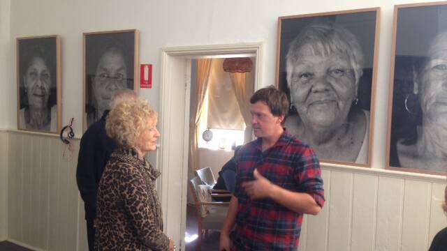 Sue Towney with curator Asher Millgate