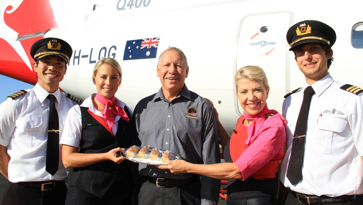 Taking flight Herb Smith and the Qantas crew hit the tarmac