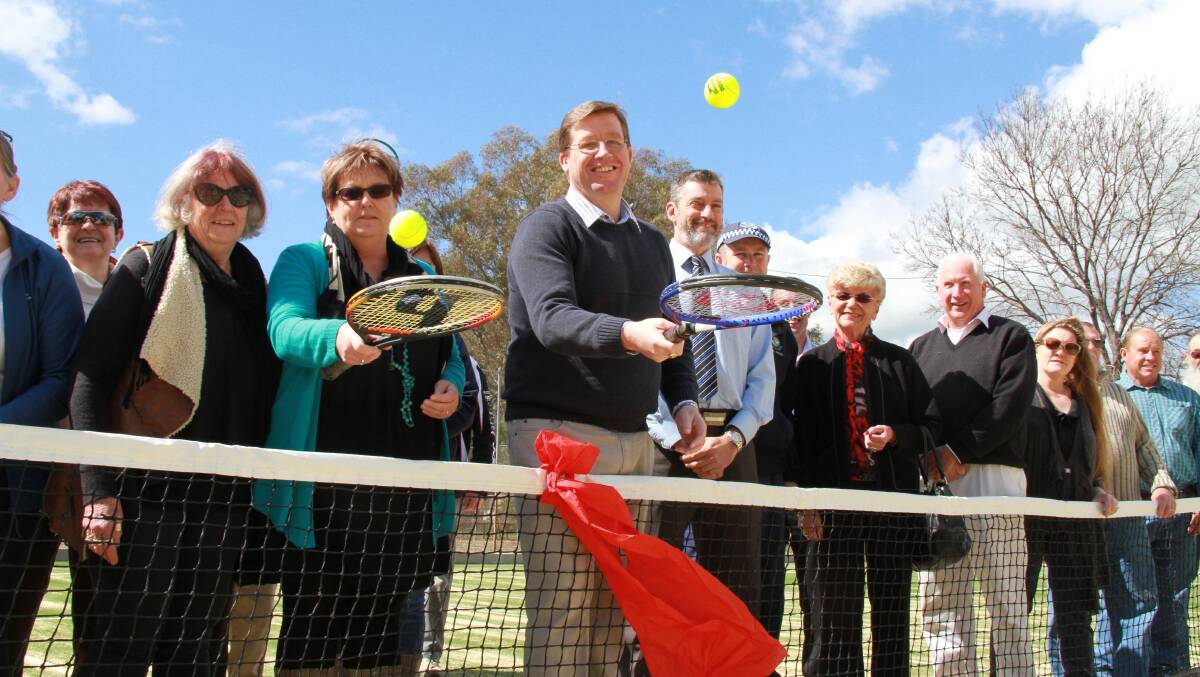 Troy Grant officially launches Geurie's new look resurfaced tennis courts