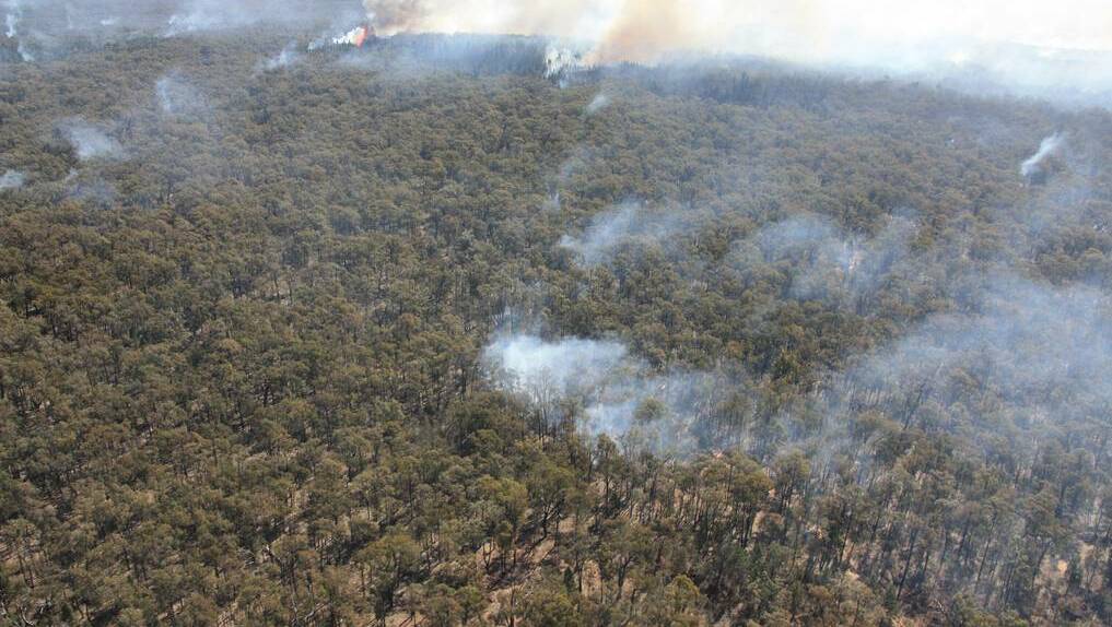 Photo provided by the National Parks and Wildlife Service provide an aerial view of a hazard reduction burn near Dubbo.