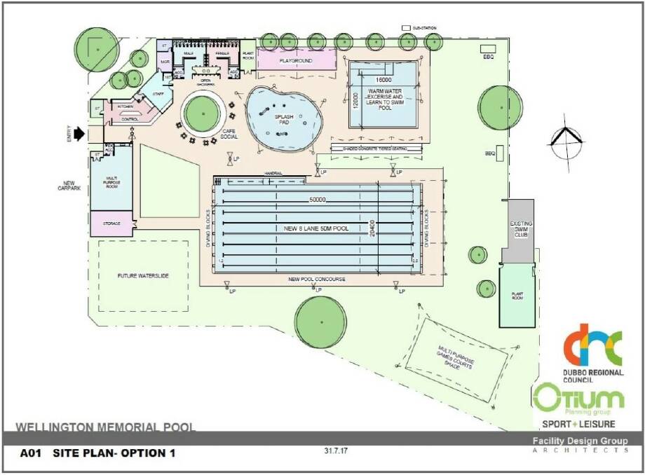 The chosen plan for the Wellington Pool Complex. Image: DUBBO REGIONAL COUNCIL