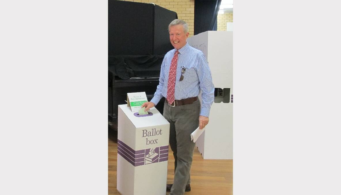 Federal Member for Parkes, Mark Coulton voting in 2013 Federal Election.
