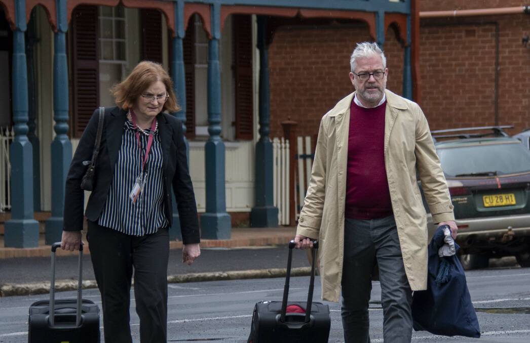 Defence counsel Ian Nash enters Dubbo Court as the trial of Kylie So began. Picture by Belinda Soole