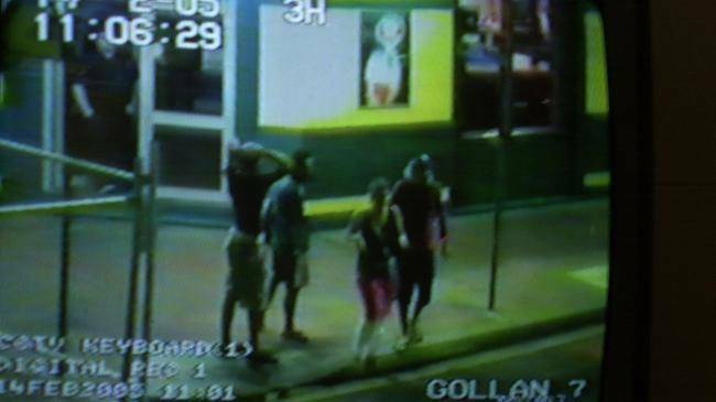 Simone Strobel and her travelling companions were captured on CCTV outside the Gollan Hotel on the night she died. Picture supplied
