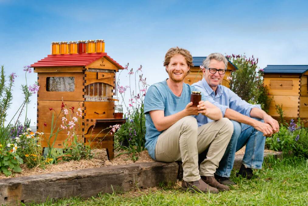 Cedar and Stuart Anderson with their invention, Flow Hive. Picture by Flow Hive