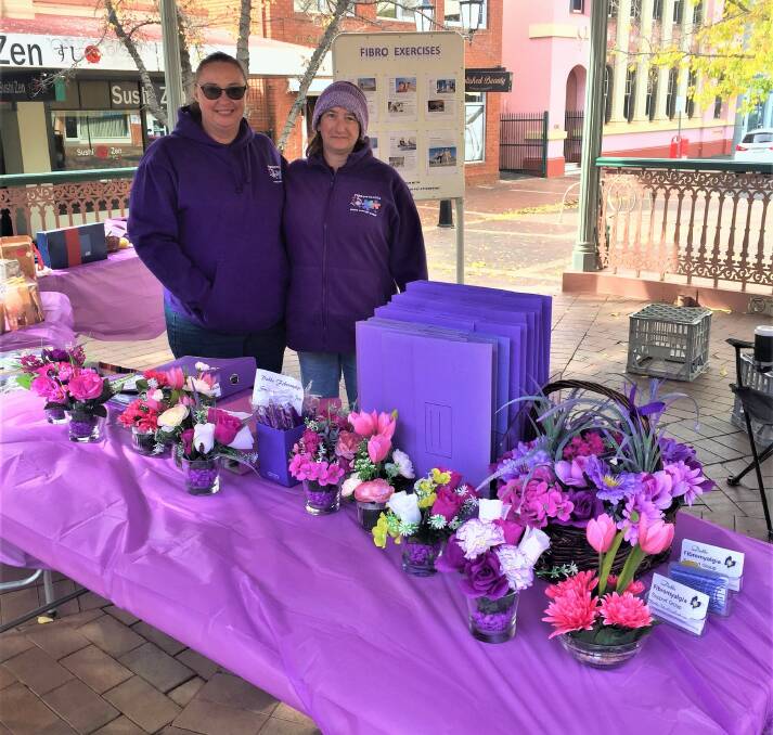 Tracey Napper, right, with Cherie Greaves in Dubbo raising awareness for fibromyalgia in 2019. Picture: Taylor Dodge