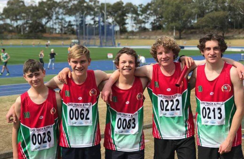 Wellington High: Left to right, Blake Chown, Will Eather, Jai Glover, Mitch Wilson, Justin Walker at Sydney Olympic Park Homebush.Thanks Dillon Price. Photo: Kayla Chown. 