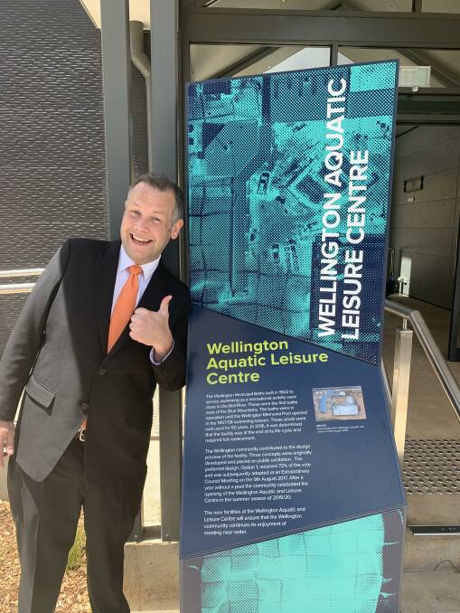 Make a Splash: Mayor Ben Shields at the new Wellington Aquatic Leisure Centre.