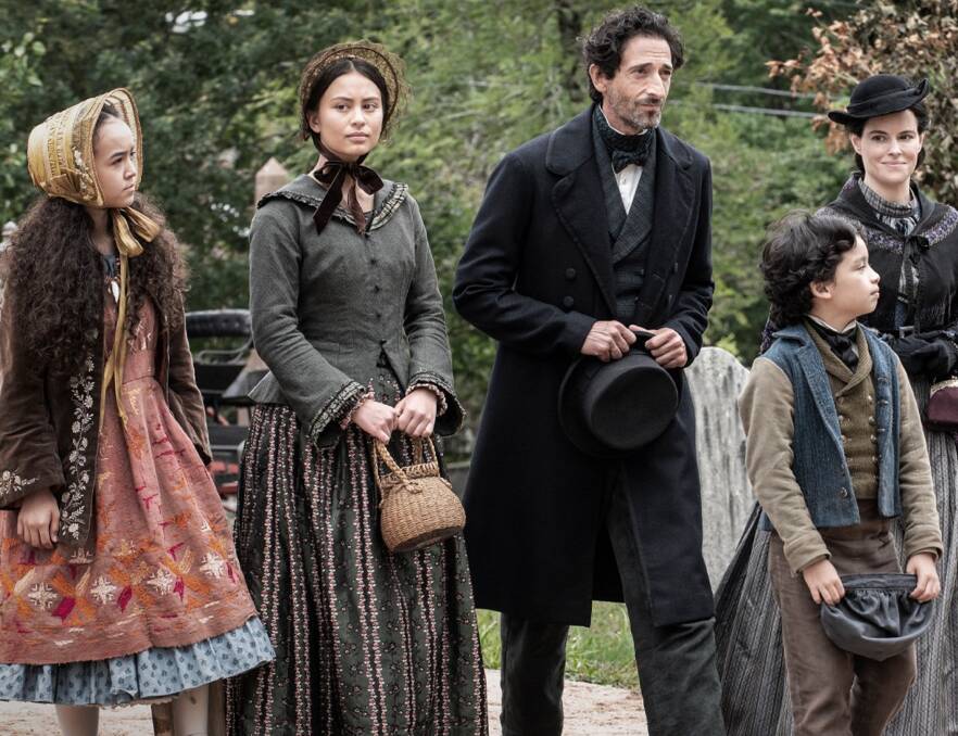 FAMILY CURSE: Adrien Brody and Emily Hampshire, above, with Sirena Gulamgaus, Jennifer Ens and Ian Ho in Chapelwaite. 