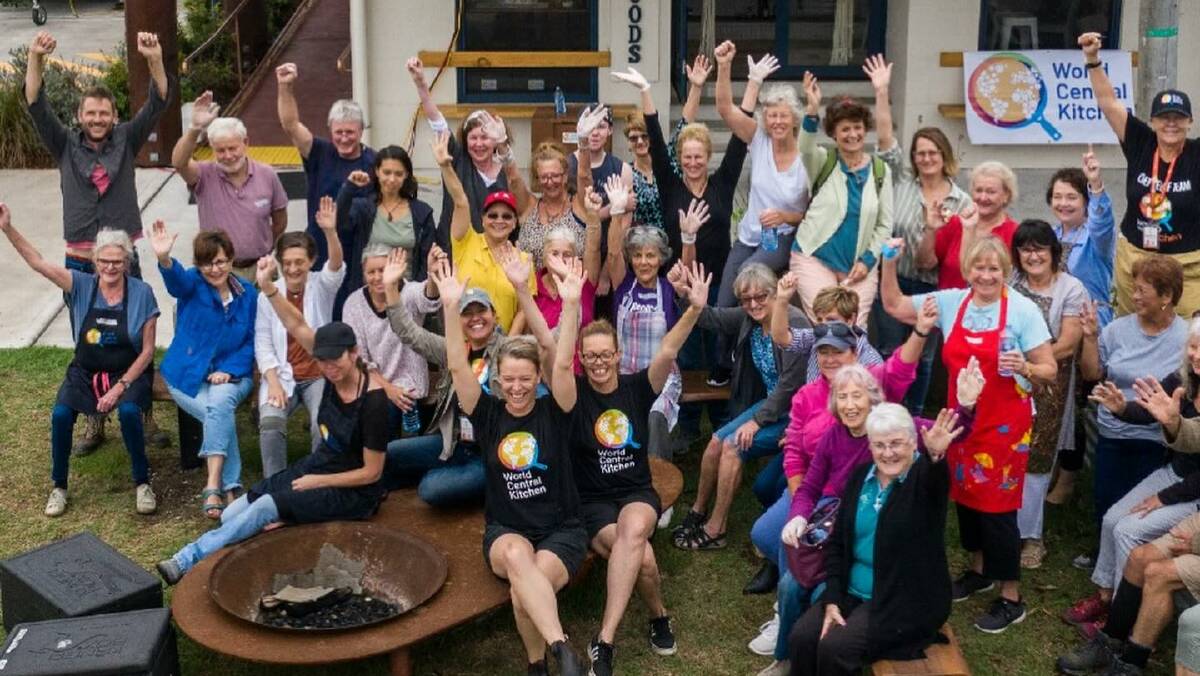 Kelly Eastwood and the World Central Kitchen team in Bermagui NSW, 2020. Picture supplied