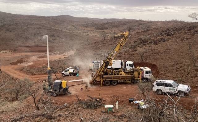 TESTING: A drilling crew at work on an Impact Minerals site. Photo: Supplied