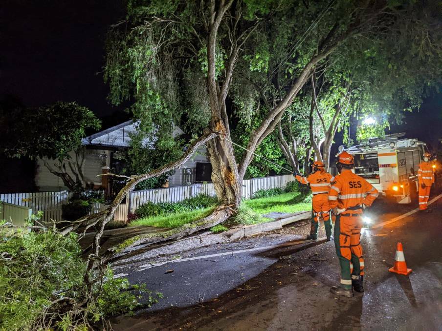 CLEAN UP: SES crews working across Wollongong, NSW following storms over the weekend. Picture: Wollongong SES