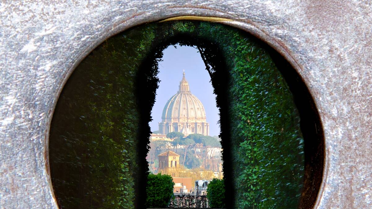Peek through the famous keyhole to admire the secret gardens of the ancient order of the Knights of Malta and get a picture-perfect view of St Peter's Basilica. Picture: Shutterstock