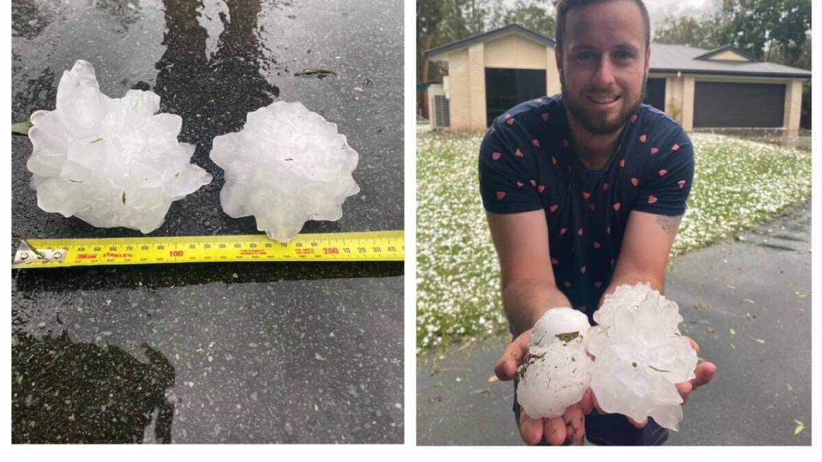 This is ridiculous. Hailstones in southern #Brisbane. Photo: Johny Miller, @jmil400, via Twitter