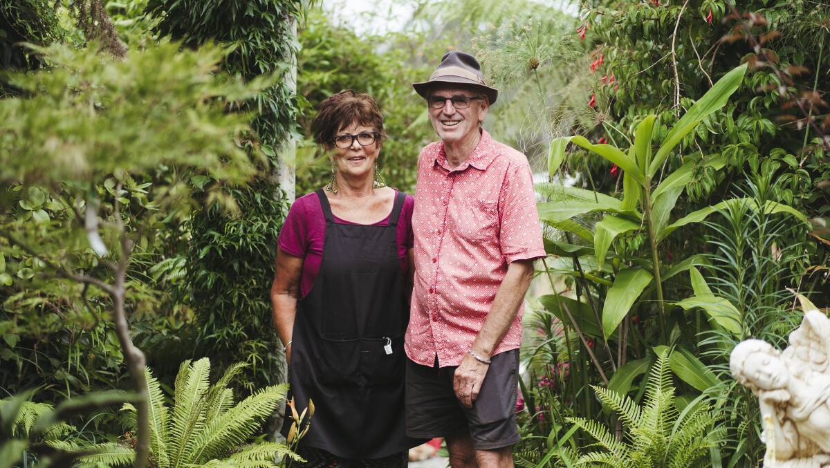 Mogo Nursey owners Gayle Smith and Phil Mayberry, who say while the recovery after the fires has been tough, the community spirit has been a real positive. Picture: Dion Georgopoulos