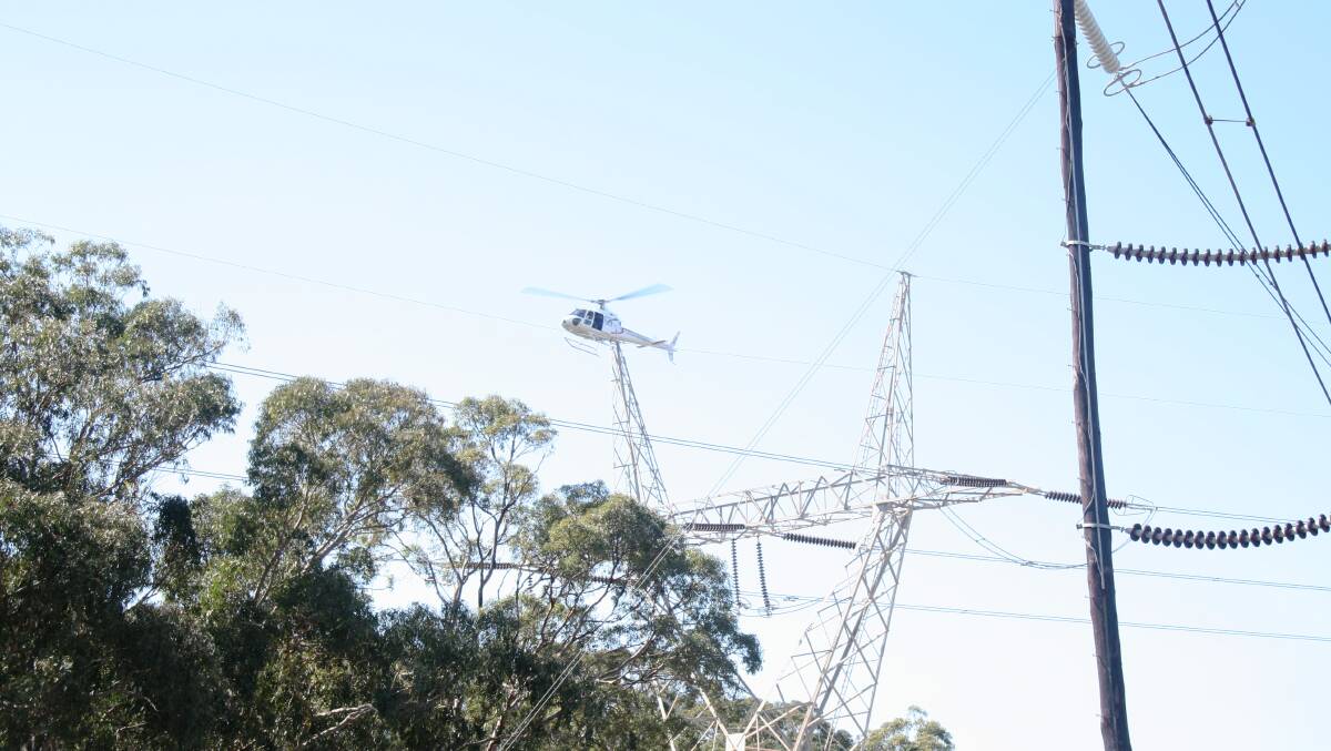 A helicopter conducting earlier patrols. Photo: CONTRIBUTED