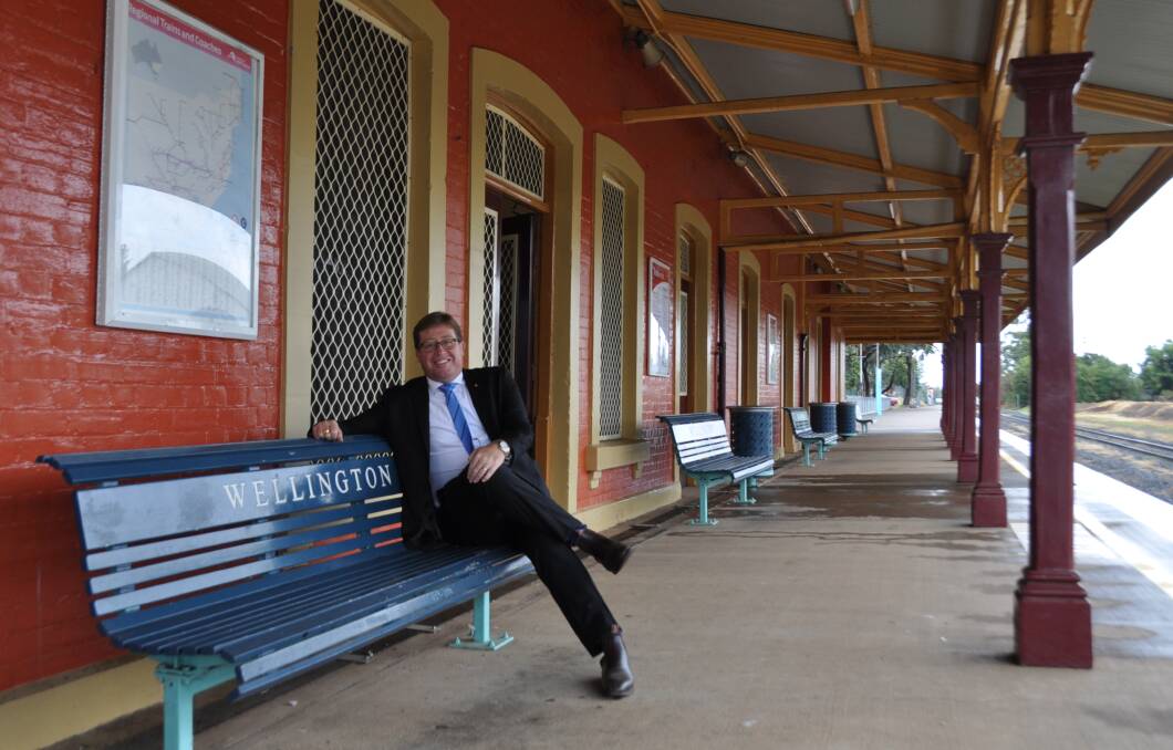 SIGNAGE: Member for Dubbo, Troy Grant, has welcomed the new signs at the Wellington Railway Station. Photo: Contributed 