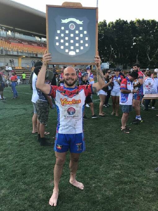 PROUD: Aidan Ryan couldn't wipe the smile from his face after winning the Koori Knockout alongside the Newcastle Yowies. Photo: Contributed 