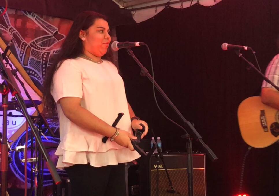 PERFORMANCE: Danielle Fogg, formerly of Wellington, performed a self-written song at the Tamworth Country Music Festival recently. Photo: Lynn Rayner