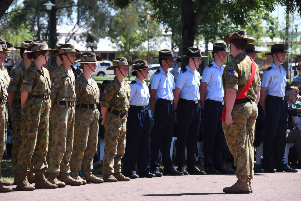 WE WILL REMEMBER: Cadets on parade at the 2018 Remembrance day ceremony in Dubbo.