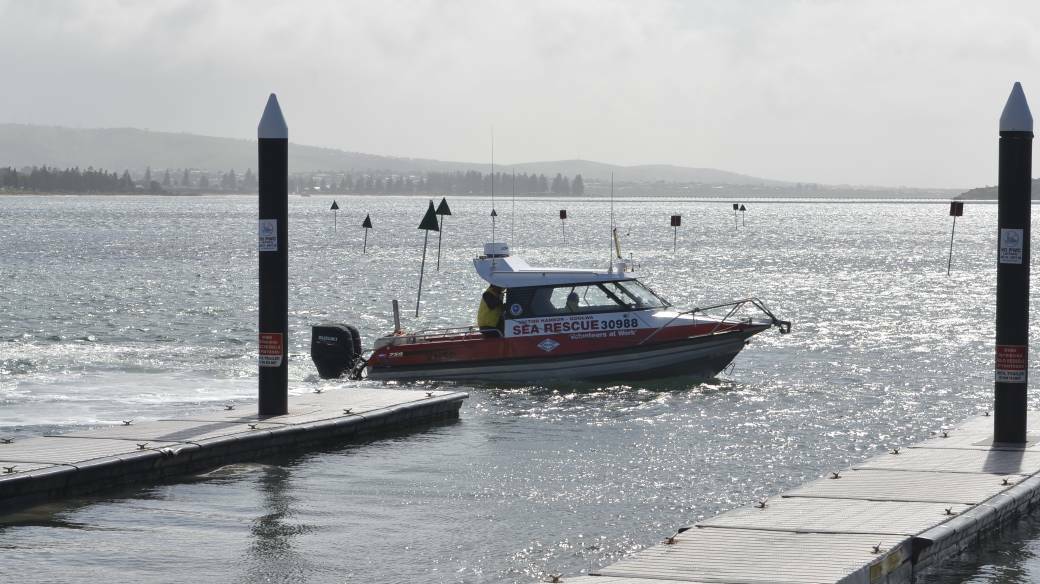 Rough seas: Sea Rescue Squadron boats returned to Victor Harbor at about 10am, with conditions being too rough to continue search efforts.