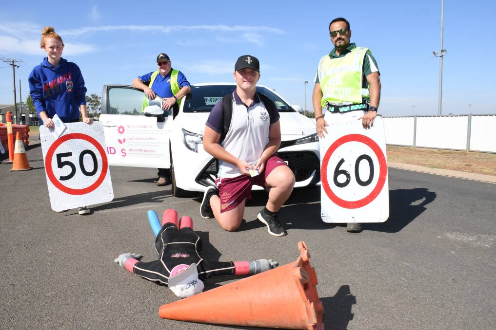 SPEED LIMIT: Arki Lewsam, Greg Reichart, Zac Conn and Luis Perez-Mora showed the difference between 50 and 60km/h. Photo: BELINDA SOOLE