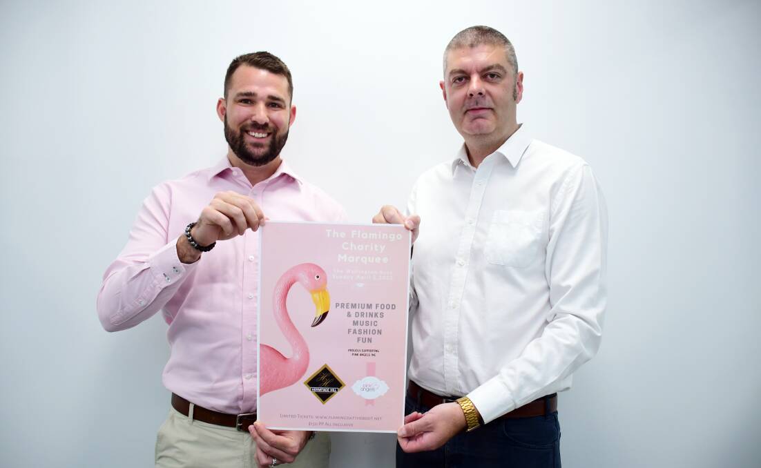 Raising funds: Michael and Brendan Girotto (pictured), together with Wayne and Julie Shepherd from Hermitage Hill are organising the Flamingo Marquee at the Wellington Boot. Photo: Belinda Soole. 