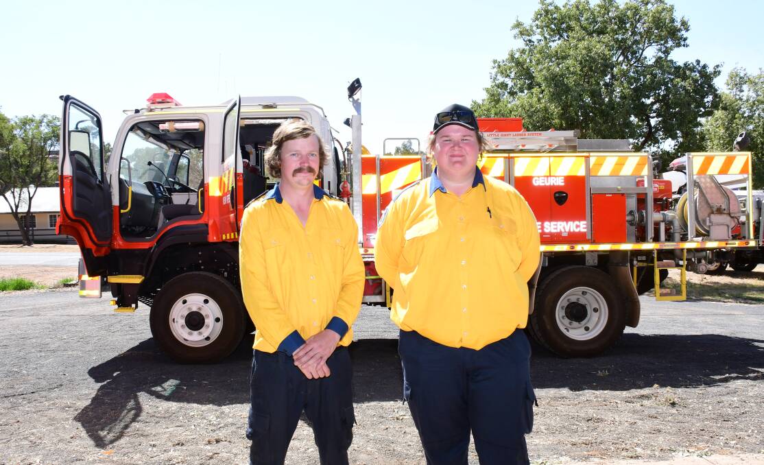 Better prepared: Geurie Rural Fire Service volunteer Chris Newberry and Josh Wilesmith at the open day in 2019. Photo: Amy McIntyre. 