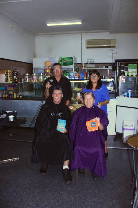 Before: Marcus and Monika Cooke with barber Michael Smith and hairdresser Sue Bestwick. Photo: Taylor Jurd
