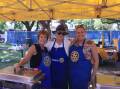 Wellington Rotary members, Jennifer Wykes, Liz Masters and Emily Falson, helped cook and serve the barbecue breakfast.
