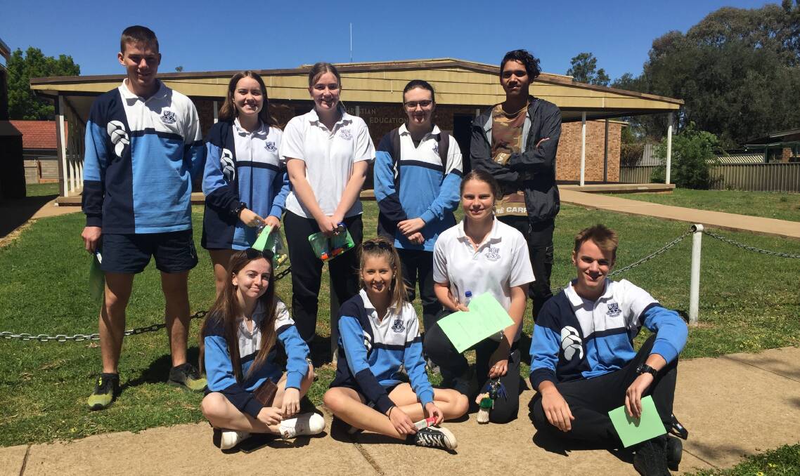 Feeling happy: Wellington High School Year 12 students commenced their HSC exams on October 17. Photo: Taylor Jurd 