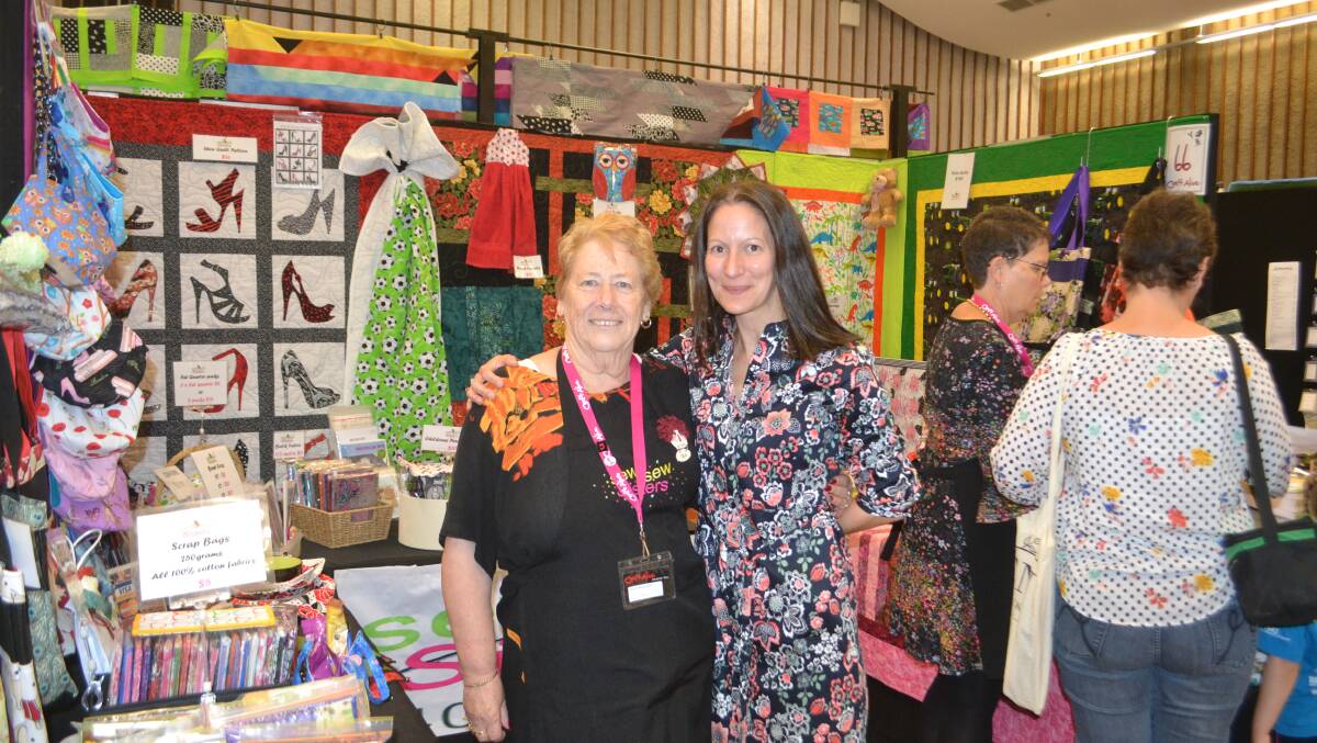 Left: Chris Gould from Sew and Sew Sisters, Canberra, with CraftAlive event organiser Sally Taylor at last year's event. Photo: Taylor Jurd.