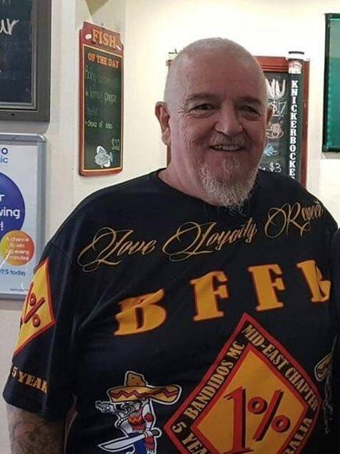 The man has been formally identified as Bandidos OMCG Central West Chapter President, Shane De Britt. Photo: Police Media 