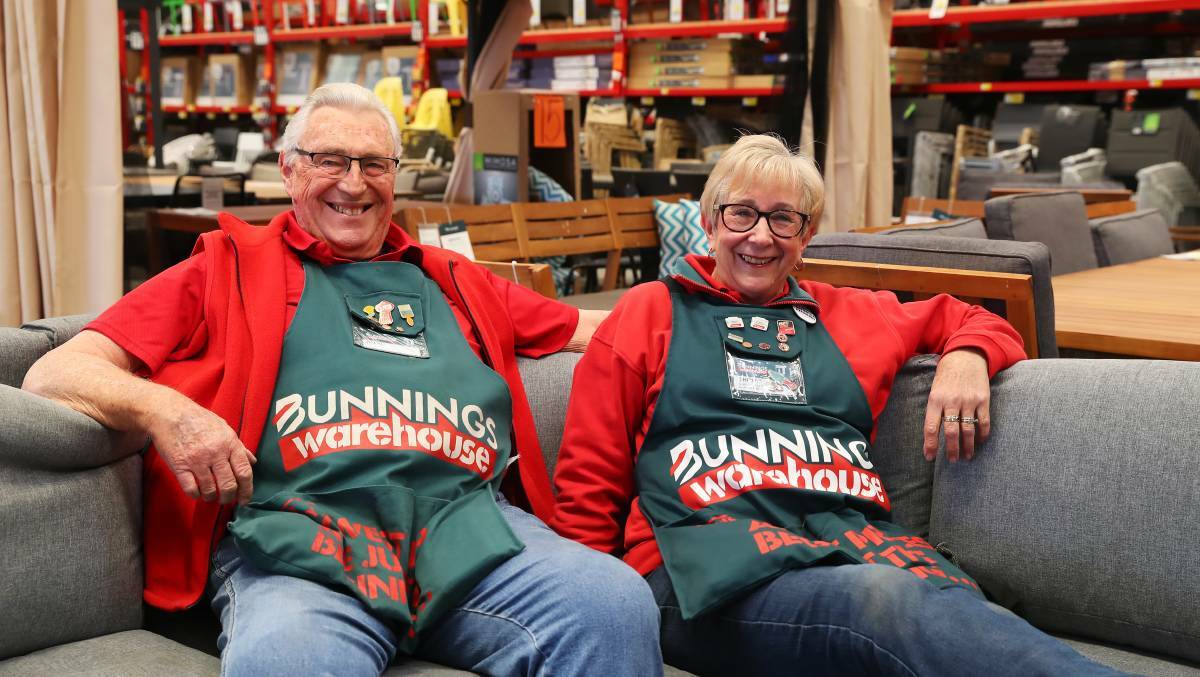Wagga's Bunnings team members Allan Fleischer and Shirley Smith are both in their seventies and still loving their work.