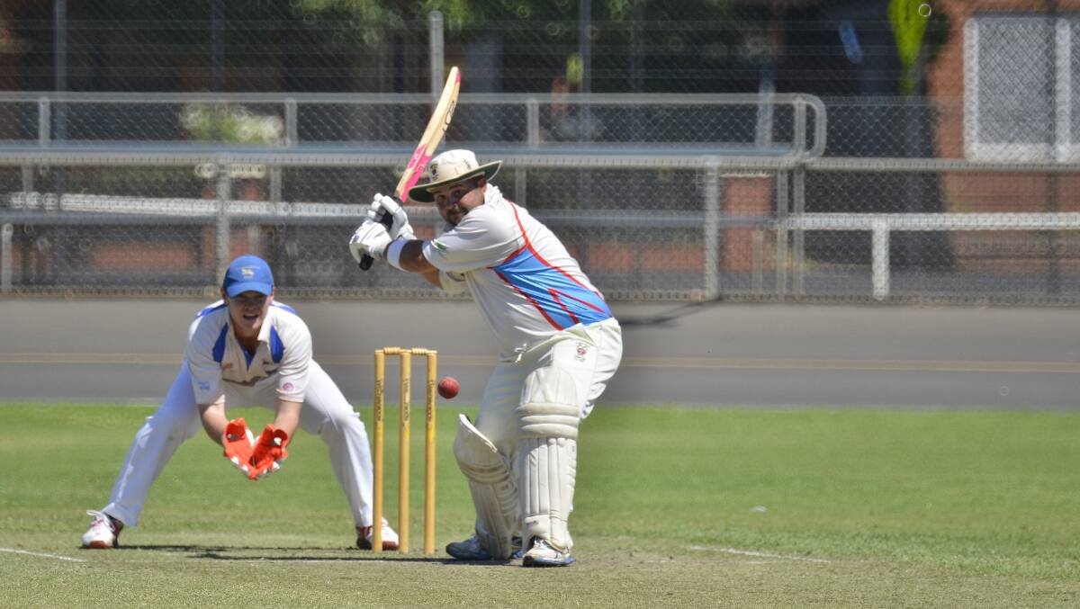 WHACK: Nathan Munro made a quality 62 to finish his season on a high on Saturday but he and Rugby were defeated by the in-form and finals-bound Macquarie at No. 1 Oval. Photo: BELINDA SOOLE